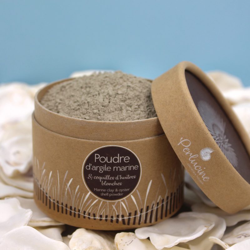 Poudre d‘argile marine & coquilles d’huîtres blanches (Quantité 18 x 200 gr ou 20 x 300 gr)